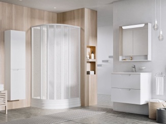 Čtvrtkruhové –  Ravak ASBKP6 80x80, biela+transparent (4 diely)