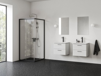 Rohové –  Ravak NBLRV2 90x90, čierna+transparent