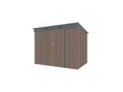 Zahradní domek kovový 2,4 x 1,8 m s pultovou střechou hnědý Riwall PRO RMSP 6x8 Brown