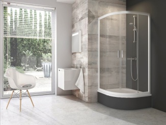 Čtvrtkruhové –  Ravak BLCP4 Sabina 80x80, satin+grape