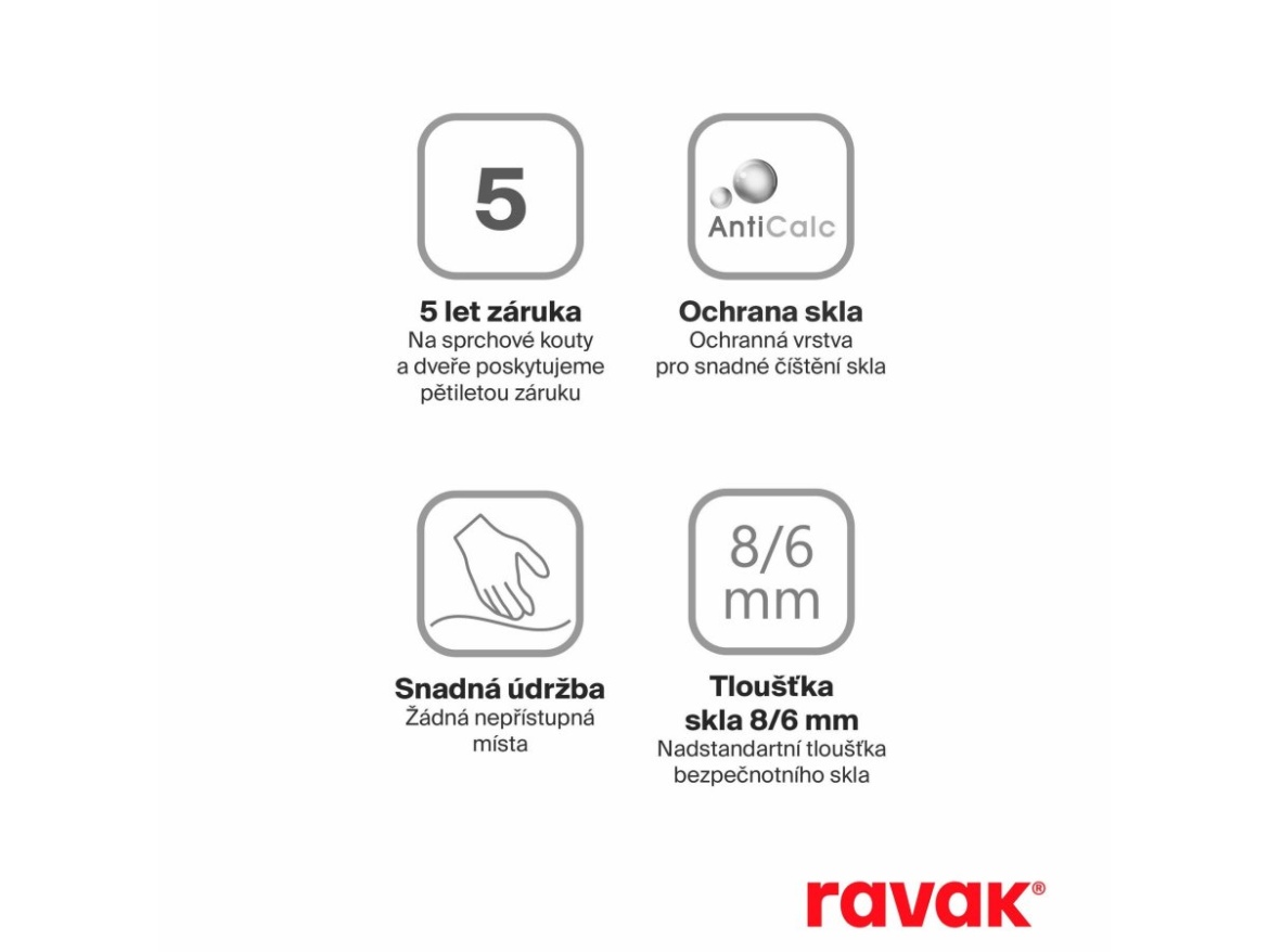 Ravak MSD2 120 L, biela+transparent