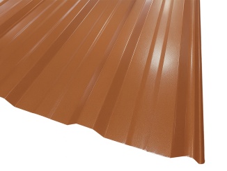 Trapézový plech Gutta –  trapéz T-18 Plus 2000 x 1173 mm medená hnedá