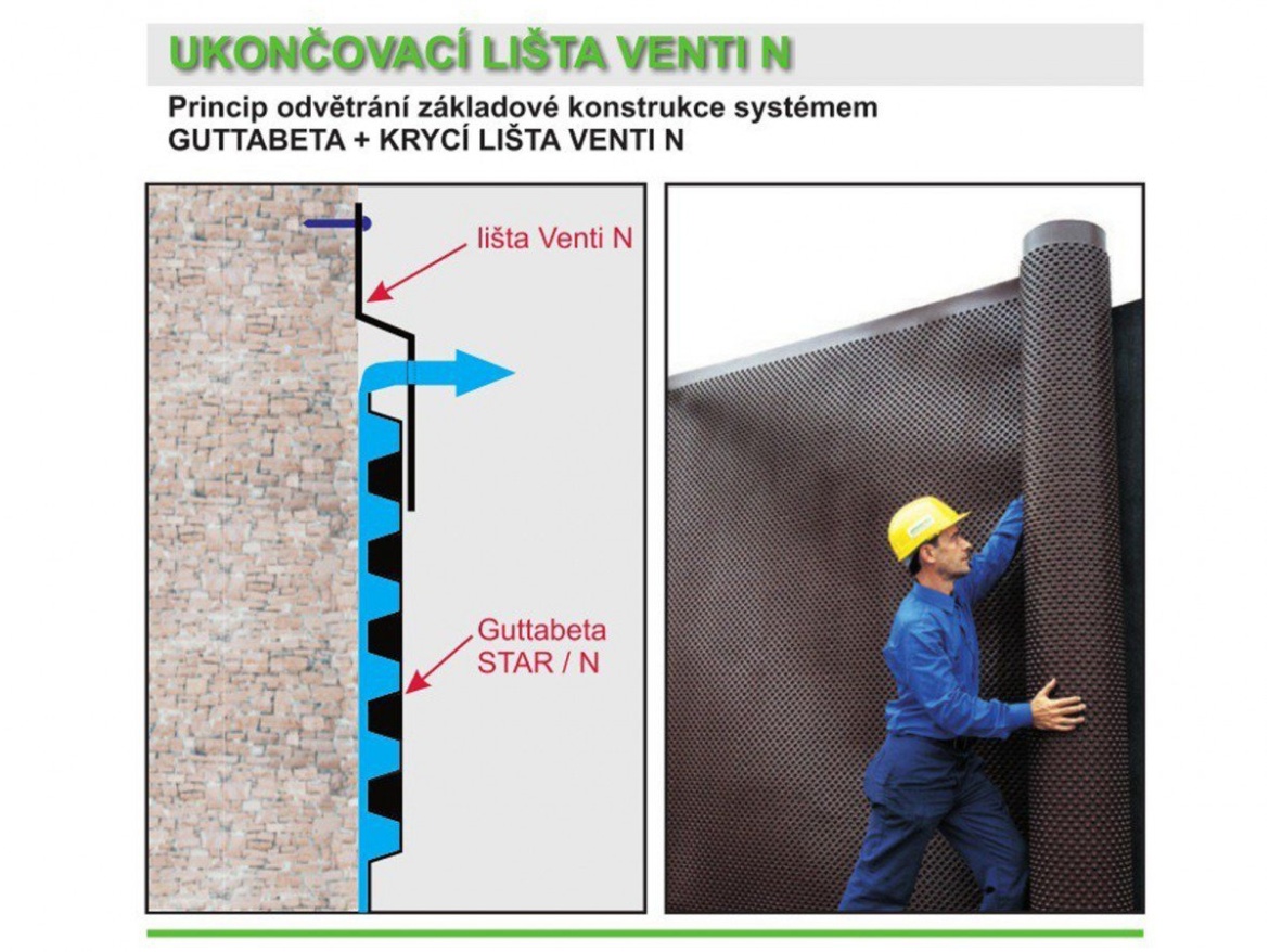 Ukončovací lišta VENTI Gutta Venti N