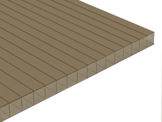 Dutinkové desky Makrolon –  komôrkový polykarbonát 7W BF hrúbka 16 mm, 1050 x 2000 m, bronz