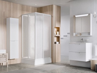 Rohové –  Ravak ASBRV2 80x80, bílá+pearl (4 díly)
