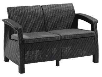 Pohovky –  Corfu love seat dvojsedačka cappucccino antracit